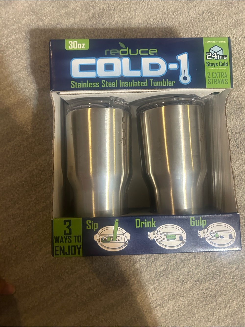 30oz Stainless Steel Insulated Tumbler - Silver (2 Pack)